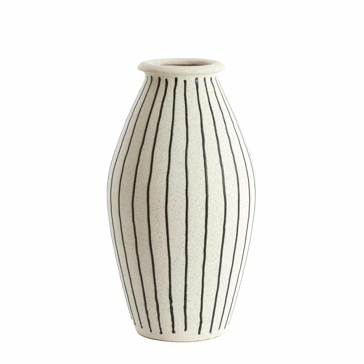 Vaas Diphu - Wit - Ø23.5x43cm - Keramiek - - Bloemenvaas - Woondecoratie - Decoratieve vaas voor woonkamer of slaapkamer - Moederdag - Moederdag cadeautje - Moederdag cadeau voor mama