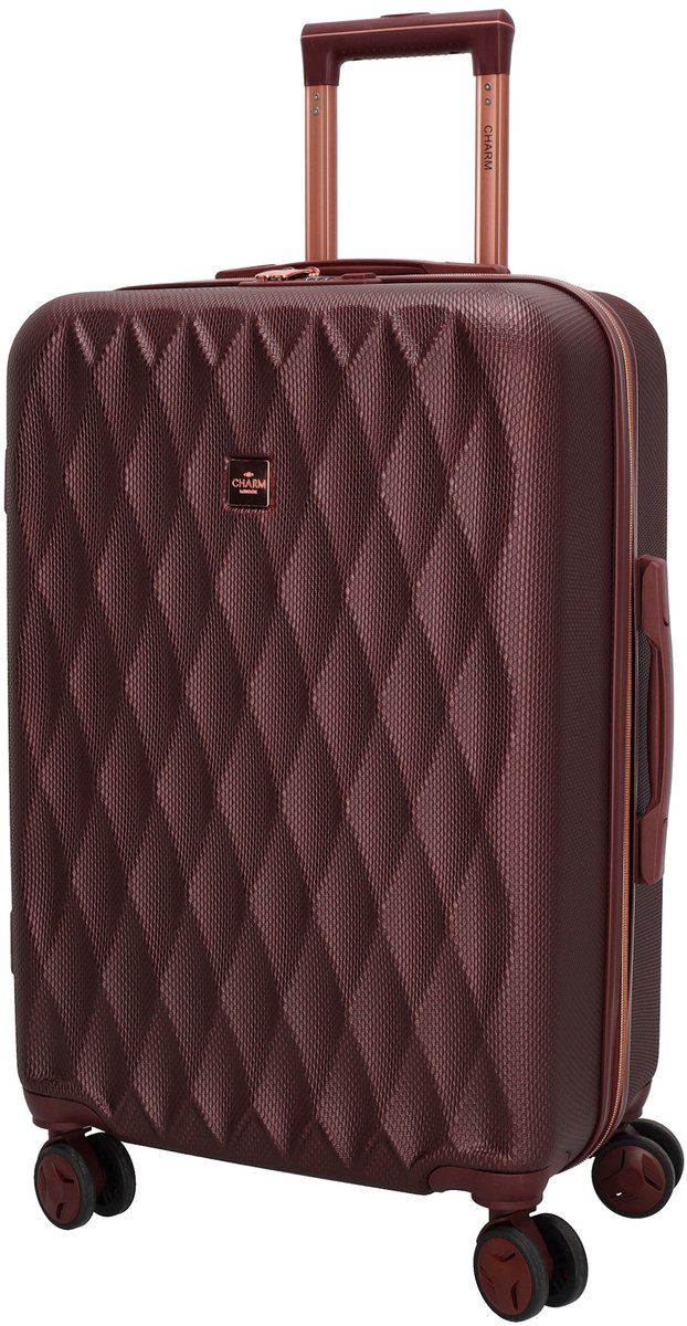 Charm London Honey Koffer - M - 74 Liter - 66 x 43.5 x 28 cm - TSA Slot - Middelmaat - Reizen - Travel - Hardcase - Bordeaux rood