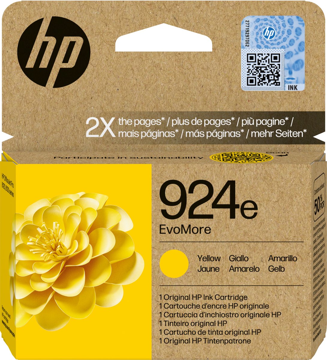 HP 924e EvoMore originele gele inktcartridge Geel