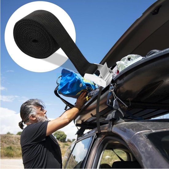 Sangles D'arrimage Eufab 12027 Pour Porte-vélos – 4 Pièces, Nylon Noir, 45 Cm