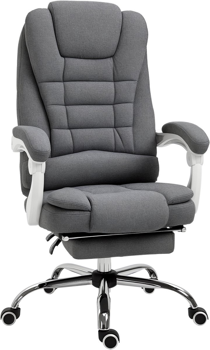 Vinsetto-Bureaustoel-65x70x118cm-Polyester-Donkergrijs