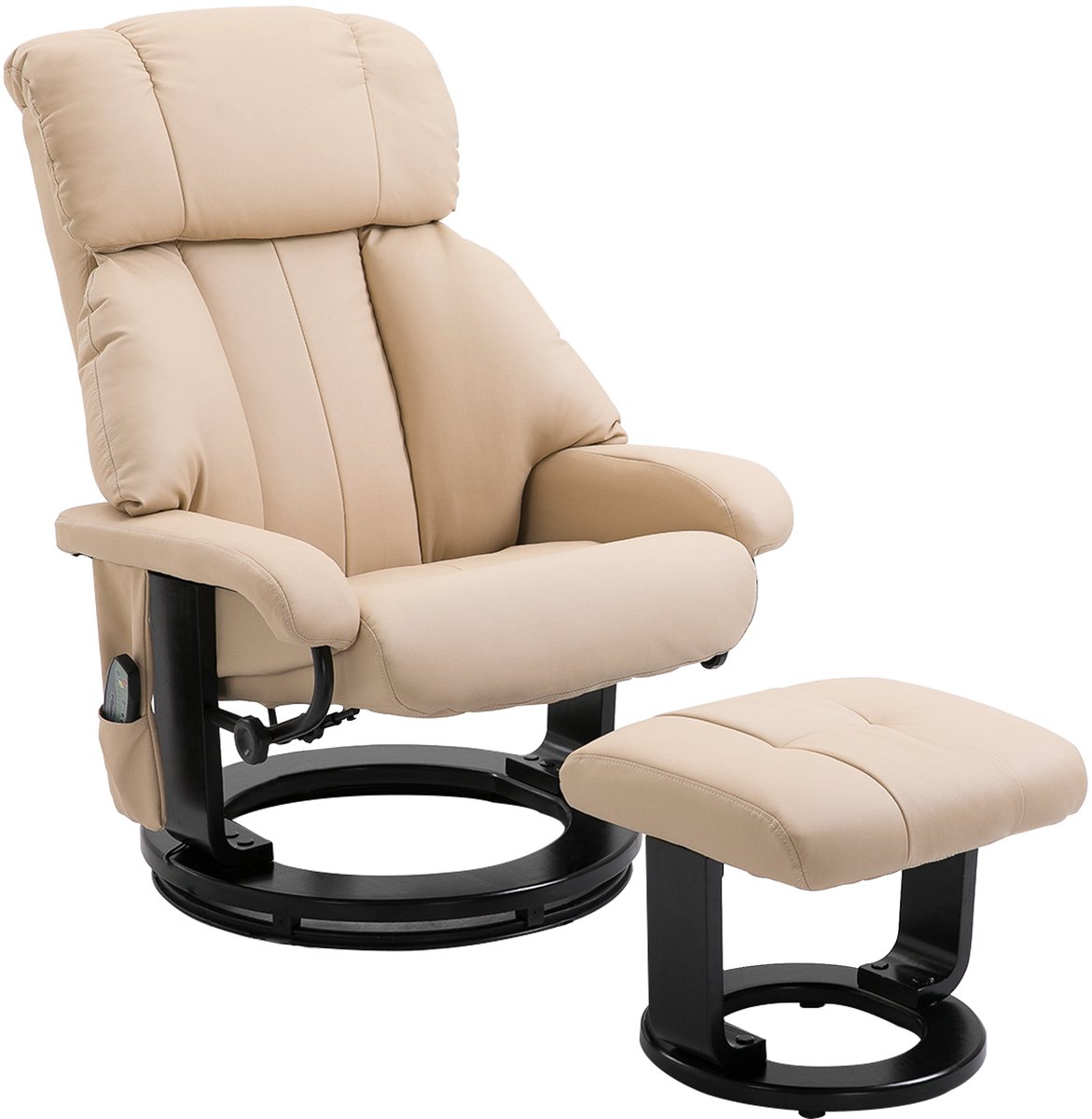 Merax Relaxfauteuil met Hocker 360° Draaibaar Wit