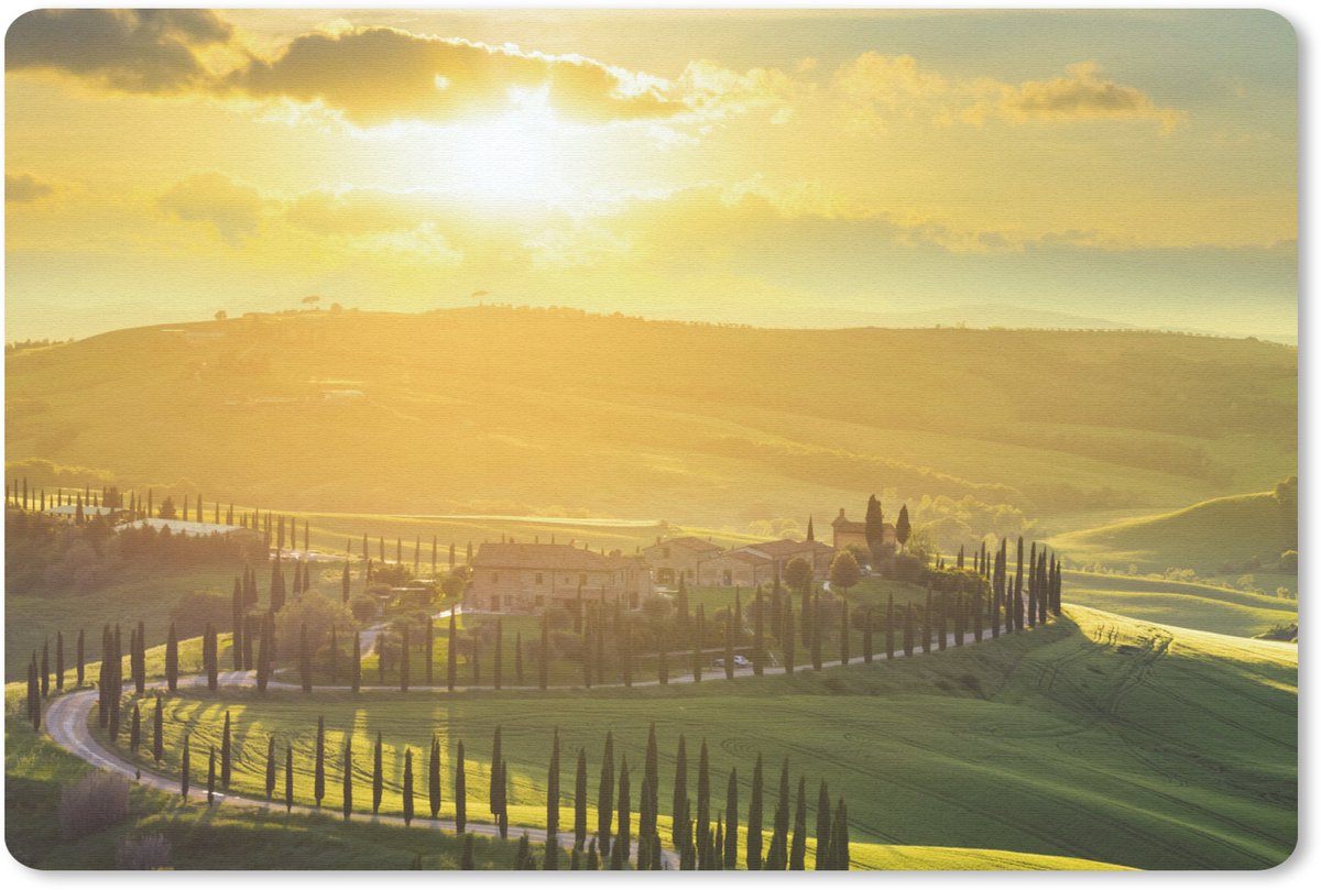 Muismat 27x18 cm - Mousepad Toscane - Zon - Italië - Muismatten