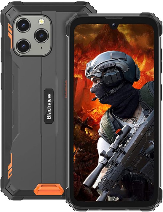 Blackview BV5300 - Robuuste Smartphone - 7GB RAM - 32GB - 6,1 inch - Dual 4G LTE - Android 12 - IP68 Waterdicht - 6580mAh - GPS - Oranje