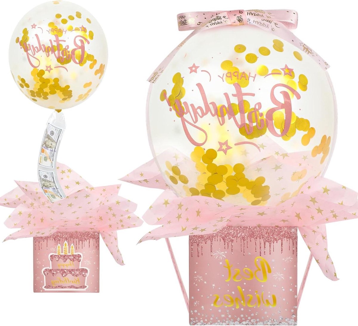 ByShane - Gift box verrassing verjaardag met ballonnen | Originele verrassing box | Verjaardagscadeau box | Feestelijk verrassingscadeau