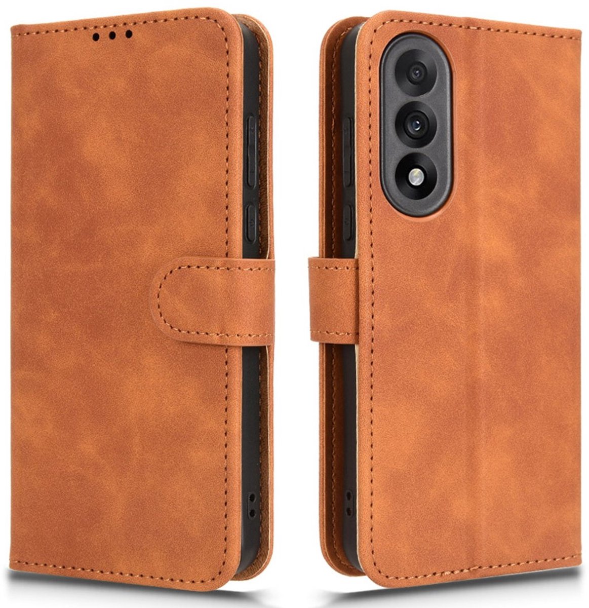 Mat bruin agenda book case hoesje geschikt voor OnePlus Nord 5 5G