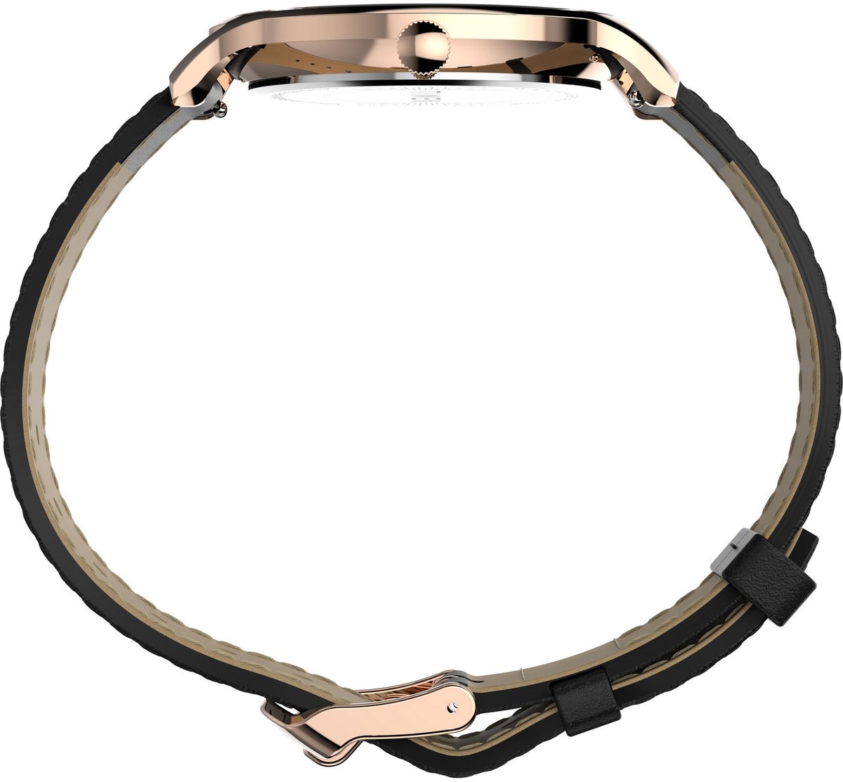 Timex Transcend Analoog Horloge Zwart Case: 100% Low Lead Brass | Armband: 100% Leather 38 mm TW2W19800AJ
