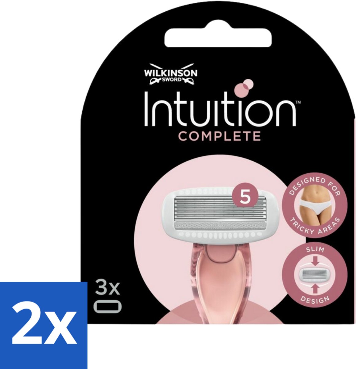 Wilkinson Sword - Navulmesjes - Intuition Complete - Compatibel - 3 mesjes - Voordeelverpakking - 2 stuks