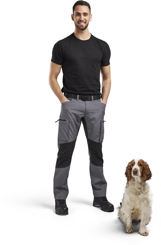 Pantalon de travail Blaklader Service stretch 1459-1845 - Grijs Medium / Zwart - C52