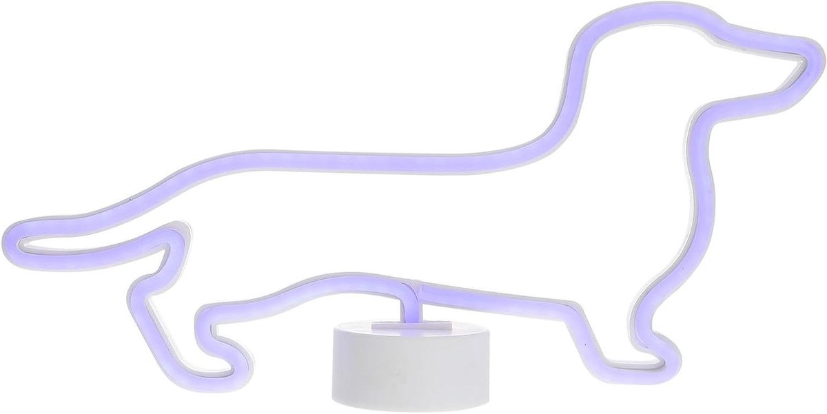 Inovra Plus - Neonlicht hond teckel neonborden 10 W LED voor slaapkamer en dierenwinkel - Huisdierenthema verlichtingsbord