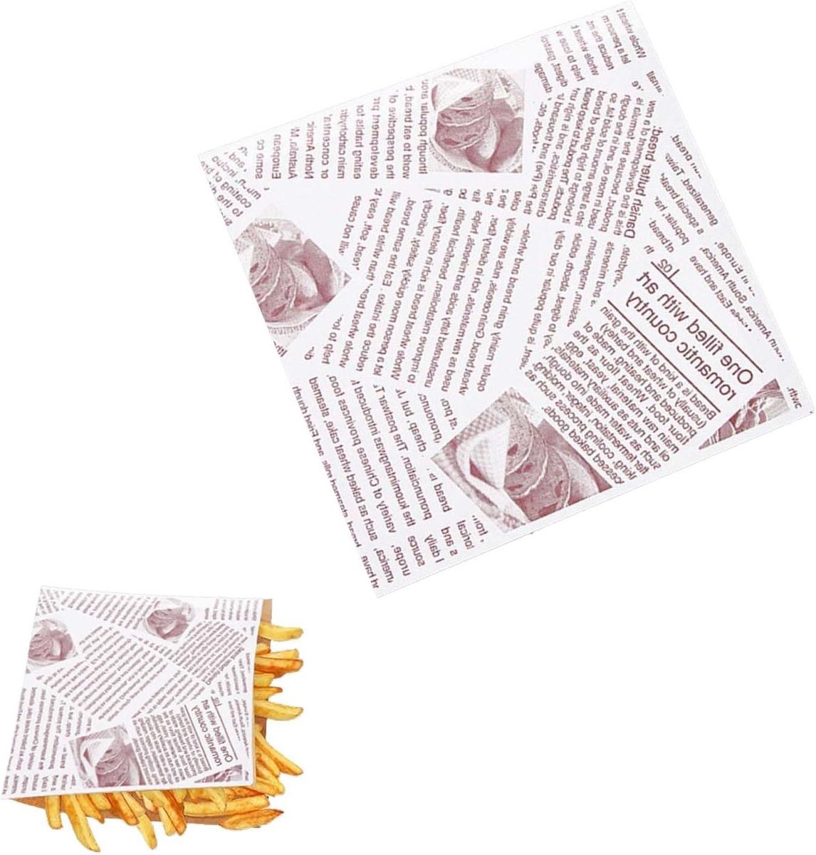 Allecto Plus - Papieren Hamburgerzakjes 100 Stuks | Voedselveilig & Herbruikbaar | 18x18 cm | Wit