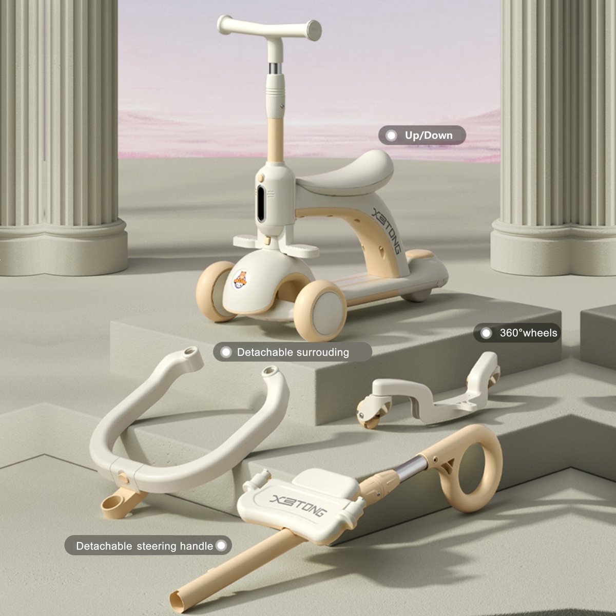 6-in-1 - Step, Loopfiets & Kinderwagen (1-6 jaar) - LED - afbeelding 3