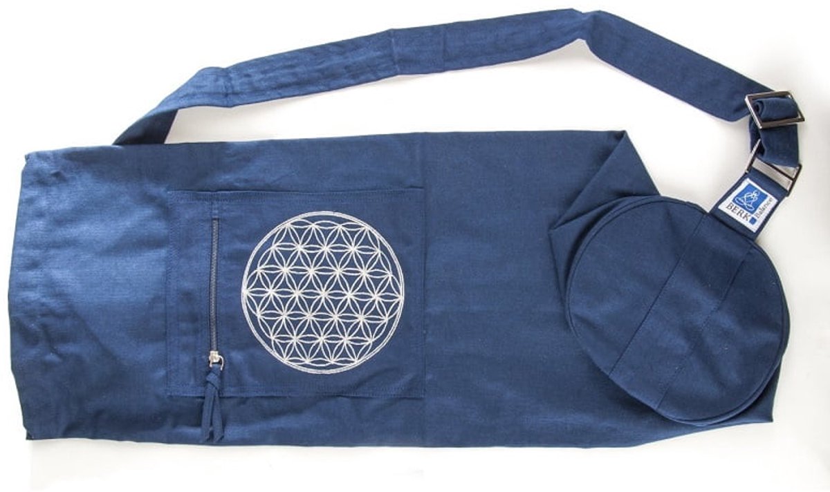 Yogatas blauw met levensbloem