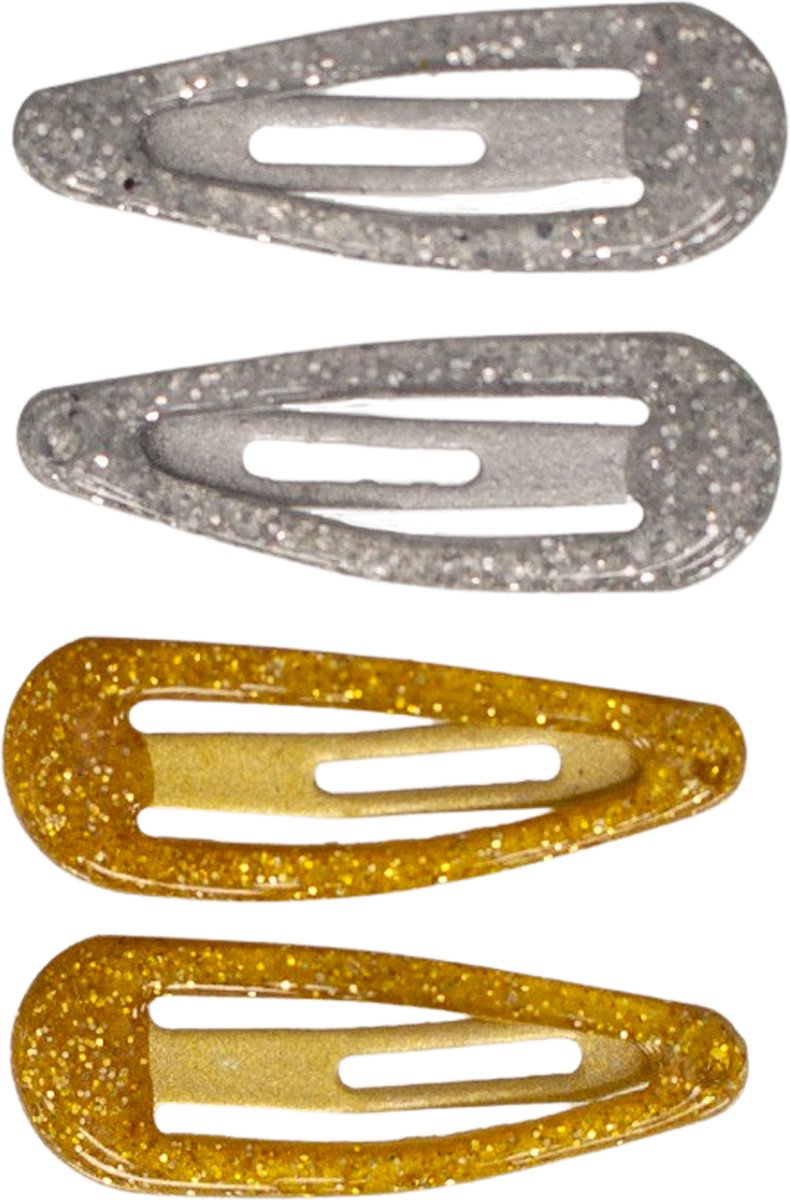 Basic baby haarspeldjes - gold silver glitter