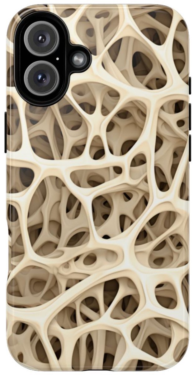 Botstructuurtextuur met Glanzend Patroon – Telefoonhoesje Geschikt voor iPhone 16 Plus