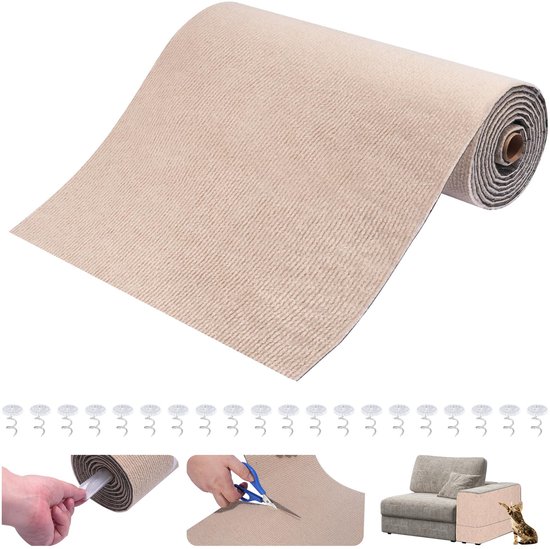 Gimars Zelfklevende Krabmat – 200x40 Cm, Snijbaar, Voor Bank En Meubels – Beschermt Tegen Kattenkrassen
