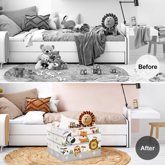 Clastyle 63L Forest Leopard Palm Leaf Kids Wasmand voor Jongens Meisjes Grote Groene Kleding Speelgoed Opbergmand met Deksel voor Kinderkamer, 15,7 x 19,7 inch Clastyle 63L Forest Leopard Palm Leaf Kids Wasmand voor Jongens Meisjes Grote Groene Kleding Speelgoed Opbergmand met Deksel voor Kinderkamer, 15,7 x 19,7 inch