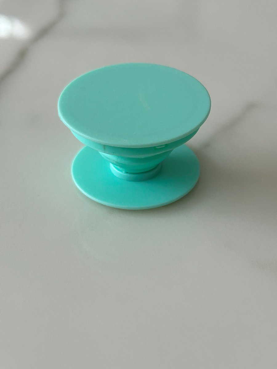 Telefoon Grip & Stand – Universele Smartphone Houder – Opvouwbaar & 360° Draaibaar – Past op Elke Telefoon of Hoesje - Turquoise