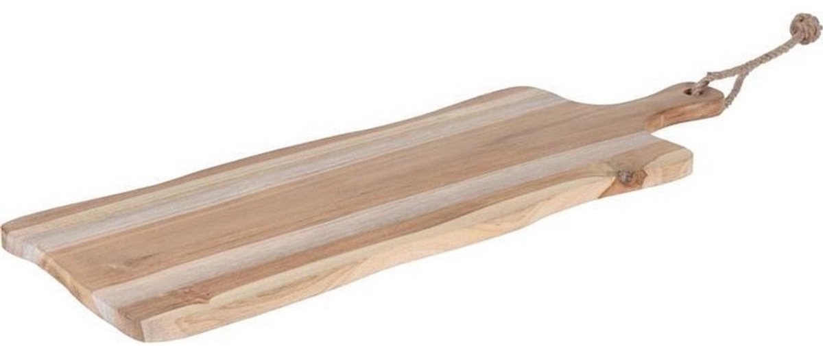Teakhouten Serveerplank – 60 cm – Duurzaam & Natuurlijk – Borrelplank / Snijplank - BBQ plank - Cadeautip - Decoratie