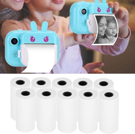 Thermisch papier voor kindercamera's, 10 rollen wit navulpapier