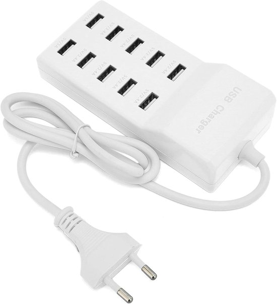 USB-laadstation 10-poorts Snellader - Snel Opladen - Automatische Detectietechnologie - Veiligheid Gegarandeerd - voor Meerdere Apparaten van Merkloos	 — afbeelding 5