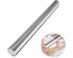 Roestvrijstalen deegroller voor pizzadeeg en fondant - hoogwaardig en vaatwasmachinebestendig - 40 x 4 cm