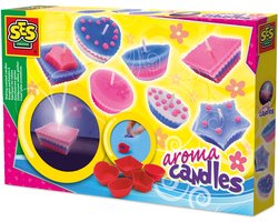 SES Creative - Hobby Pink - Geurkaarsen - Knutselen Meisjes - Kaarsen Maken - 5 Vormpjes en 3 Kleuren - Vanaf 6 jaar
