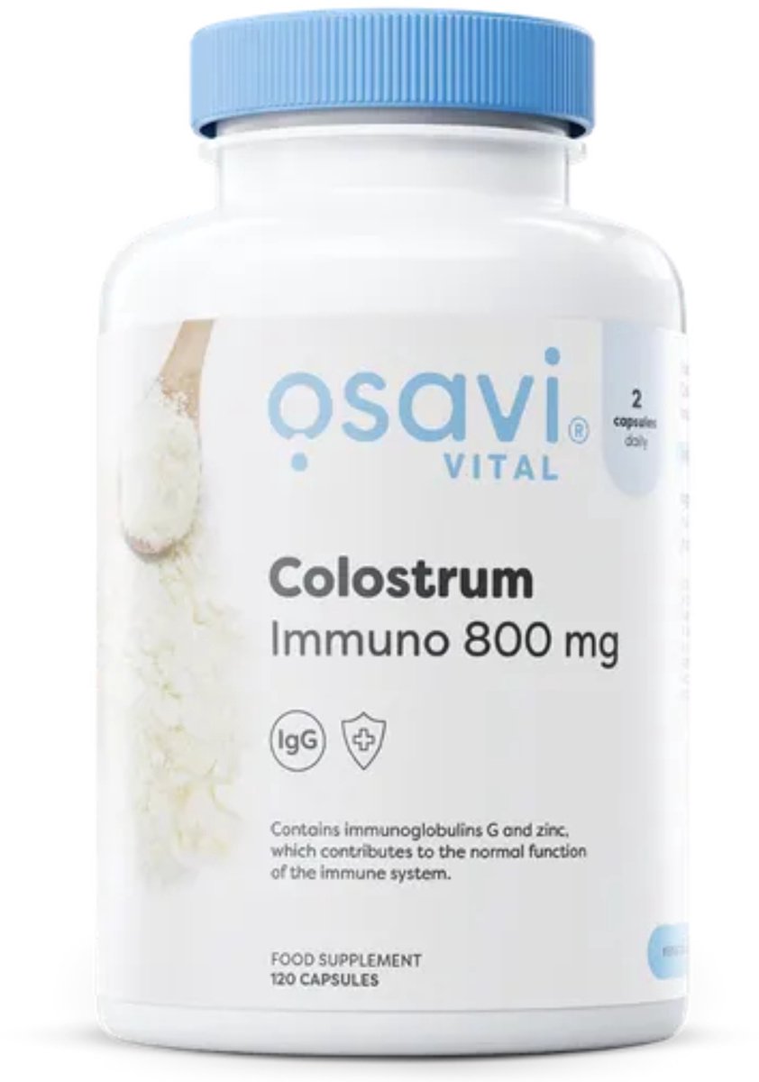 Osavi - Colostrum Immuno – Bovine Colostrum + Zink Supplement – 800mg – Immuunsysteem Ondersteuning – 120 Capsules