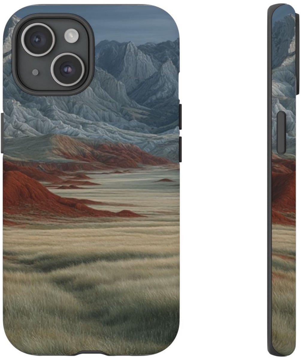 Rode Canyons en Grazende Buffels – Telefoonhoesje Geschikt voor iPhone 15