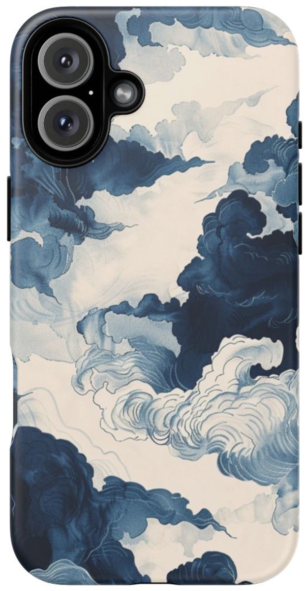 Wolken en Lucht Inktillustratie – Telefoonhoesje Geschikt voor iPhone 16 Plus