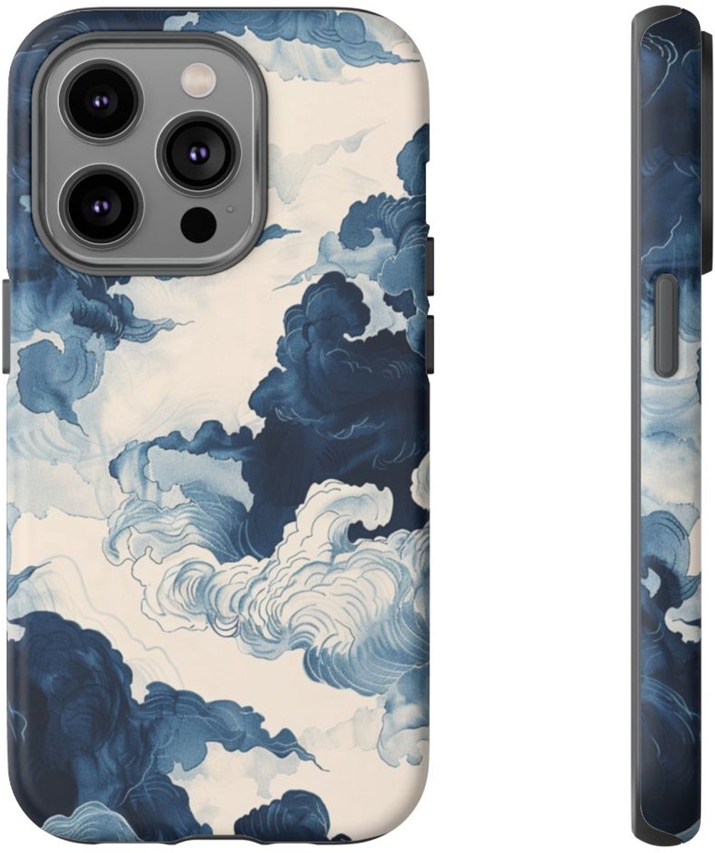 Wolken in Inktillustratie – Telefoonhoesje Geschikt voor iPhone 14 Pro