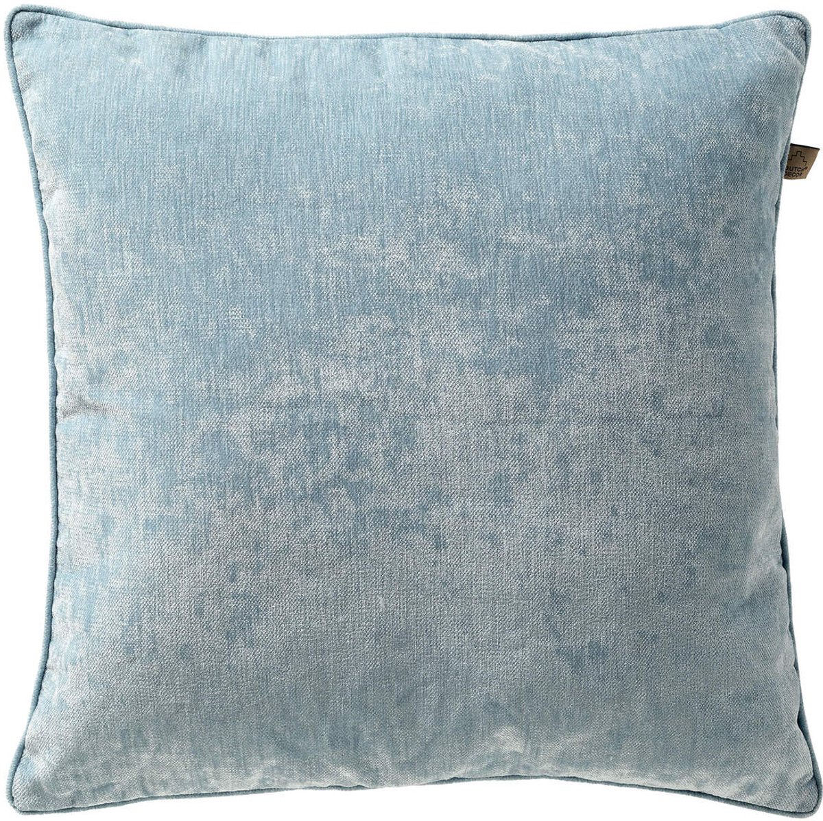 Dutch Decor LEWY - sierkussen 60x60 cm - glansvelours - groot formaat - Sterling Blue - blauw - Inclusief binnenkussen - Luxe kussens voor woonkamer & bank Lichtblauw