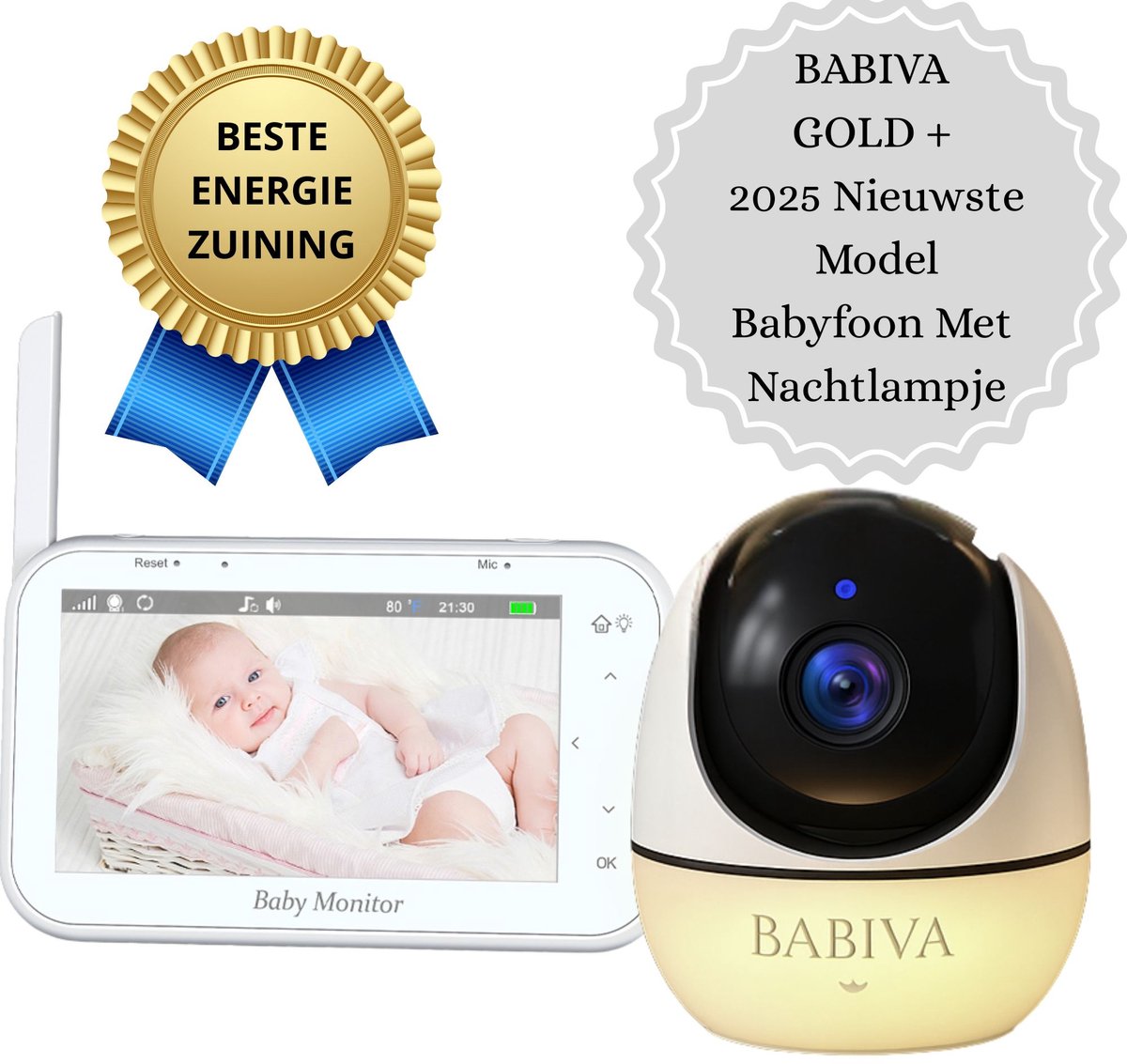 BABIVA Premium babyfoon met 4,3-inch scherm thumbnail 6