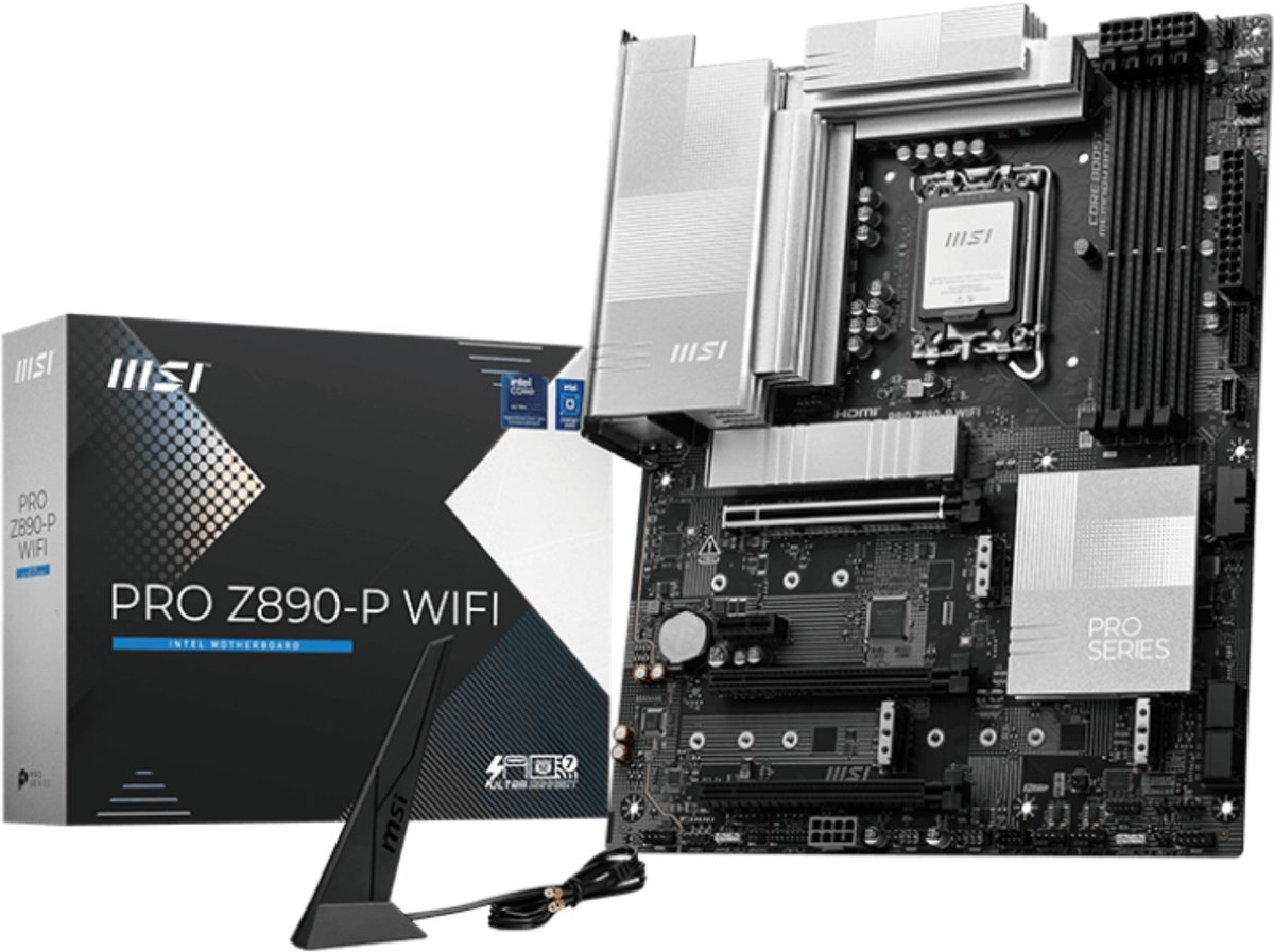 Moederbord - MSI PRO Z890-P WIFI - Intel Z890 - ATX - Compatible met Intel Core Ultra Processoren - LGA 1851 socket