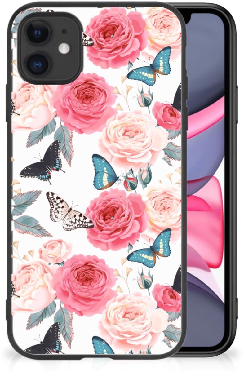iPhone 11 Bloemen Hoesje Butterfly Roses