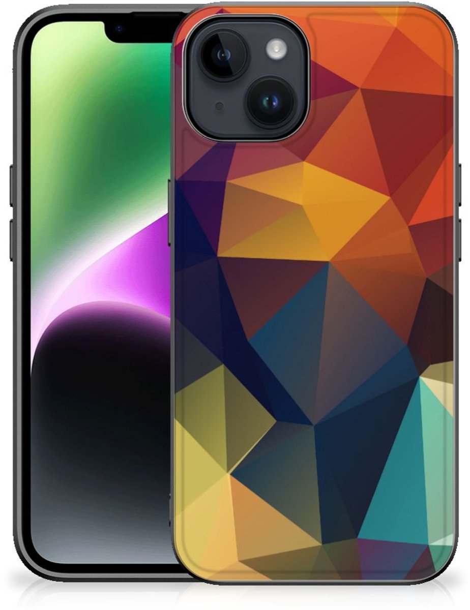 Back Cover voor iPhone 15 Backcover Polygon Color