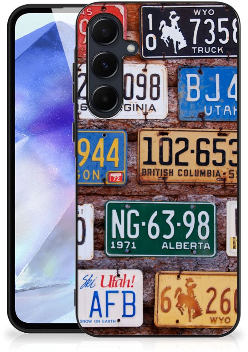 Back Cover voor Samsung Galaxy A55 Silicone Back Case Kentekenplaten