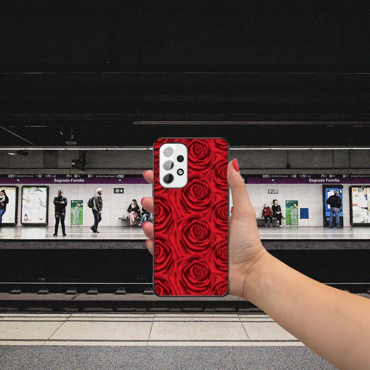 Samsung Galaxy A53 Bloemen Hoesje Red Roses