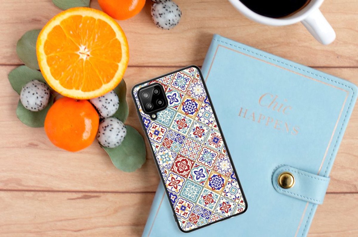 Samsung Galaxy A12 Marmeren Print Telefoonhoesje Tiles Color