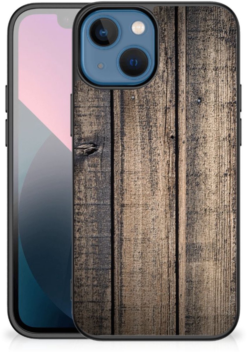 Apple iPhone 13 mini Houten Print Telefoonhoesje Steigerhout