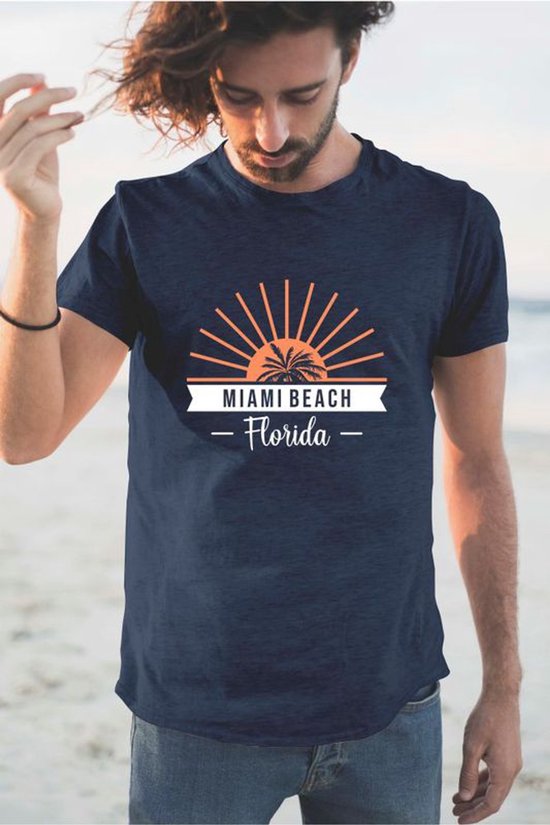 T-Shirt 279-36 Miami Beach Floride - L, Marine