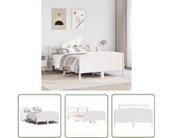vidaXL Houten Bed - Bedframe - Bedframe zonder matras massief grenenhout wit 135x190 cm - Bed Met Opbergruimte - Slaapkamersdecoratie - Design Bed