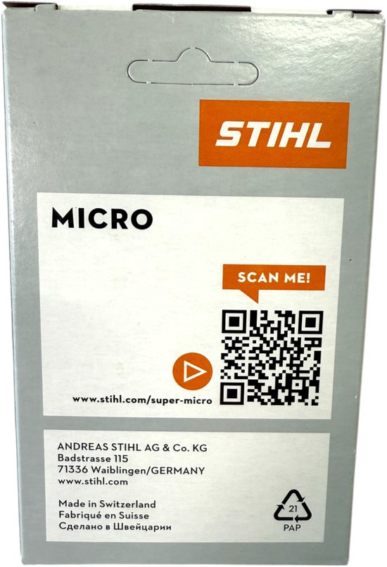 Stihl 2x 1/4" Picco Micro 3 (PM3) zaagketting 30 cm 1/4" P 1,1 mm 64 TG 2 stuks ( 2x 36700000064 ) — afbeelding 3