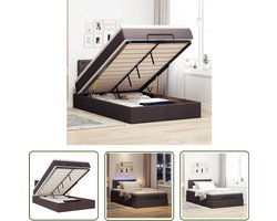 vidaXL Sleutelset - Dynamo Meter - Ottoman bed met matras en LED's 120x200 cm stof donkerbruin - Gereedschap - Draper Tools - Klikklok
