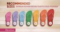 Gekleurde Ipanema slippers naast elkaar: roze, paars, blauw, groen, geel, oranje, rood.