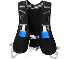 Hardloopvest-hardloop vest - Hardloopvest drinken - Multifunctioneel hardloopvest - Hardloopvest drinkhouder - Reflecterende drinkvesten - Functioneel hardloopvest - Geschikt voor hardlopen, marathons, trailrunning en fietsen - Zwart