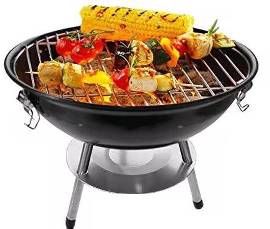 Draagbare Houtskool Barbecue - Ronde BBQ Grill - Voor Camping, Tuin & Picknick - Opvouwbaar & Lichtgewicht - Rood - Apple-vormig van Merkloos — afbeelding 4
