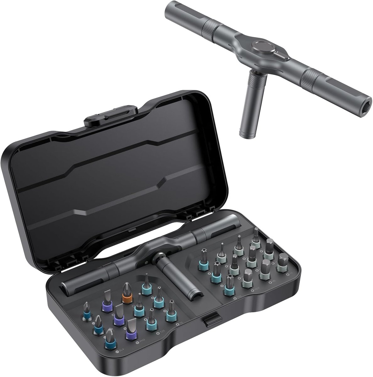 24-in-1 geïsoleerde schroevenset, doe-het-zelf ratel mini schroevendraaierset