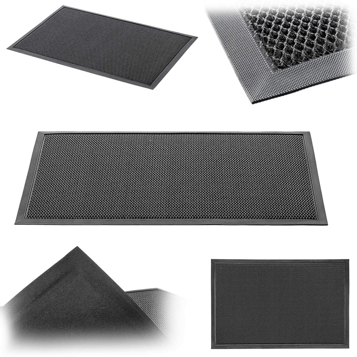KADAX Antislip vuilvangmat, deurmat voor binnen en buiten, deurmat voor huisdeuren, entrees en terrassen (zwart, 40 x 60 cm)