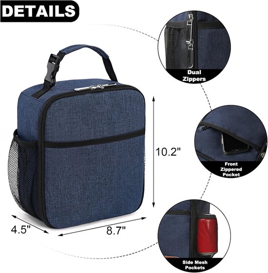 BOTC Koeltas - Lunchtas - koeltasje - Geïsoleerde Koeltas - Lunchtas 6 liter - Blauw van BOTC — afbeelding 2